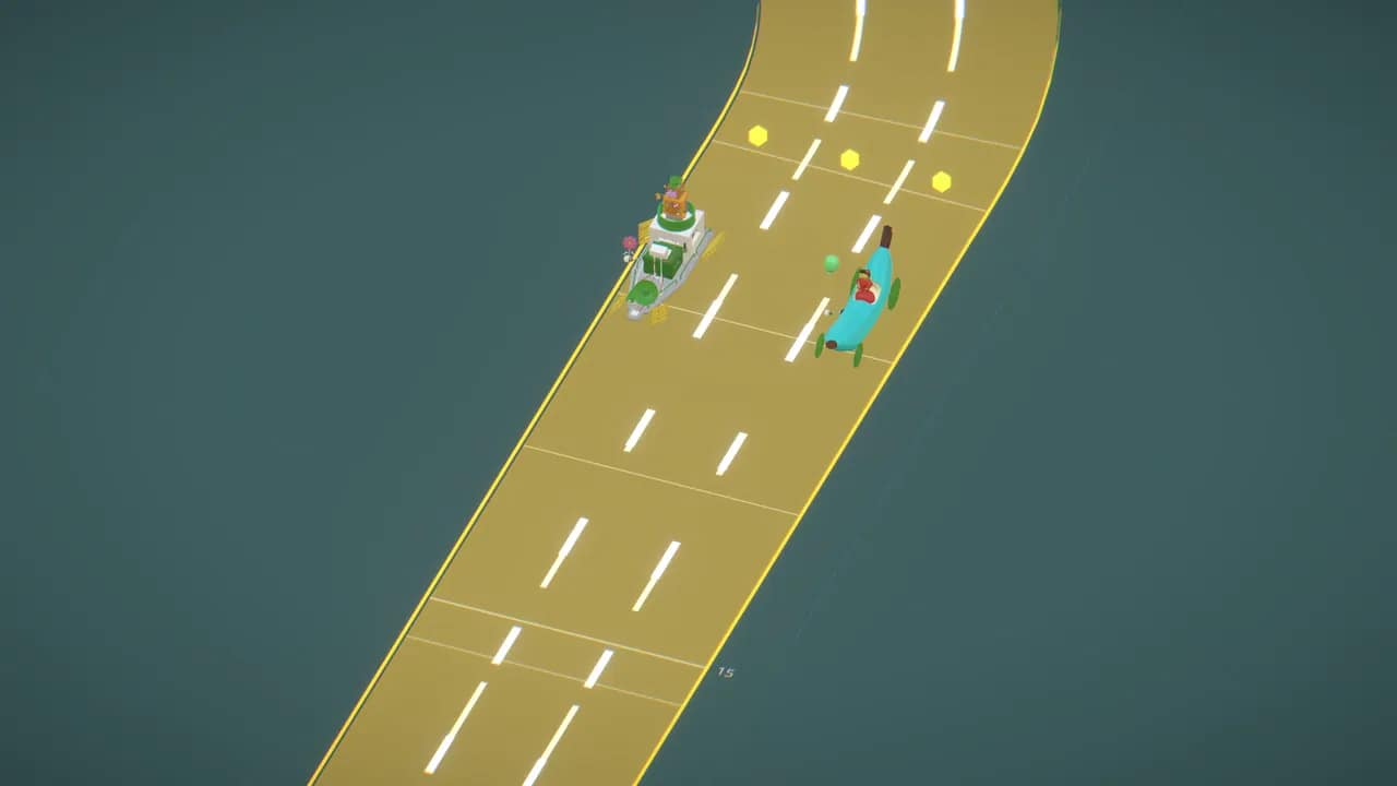 Lucky Lane breakaway — solo leader two lengths ahead