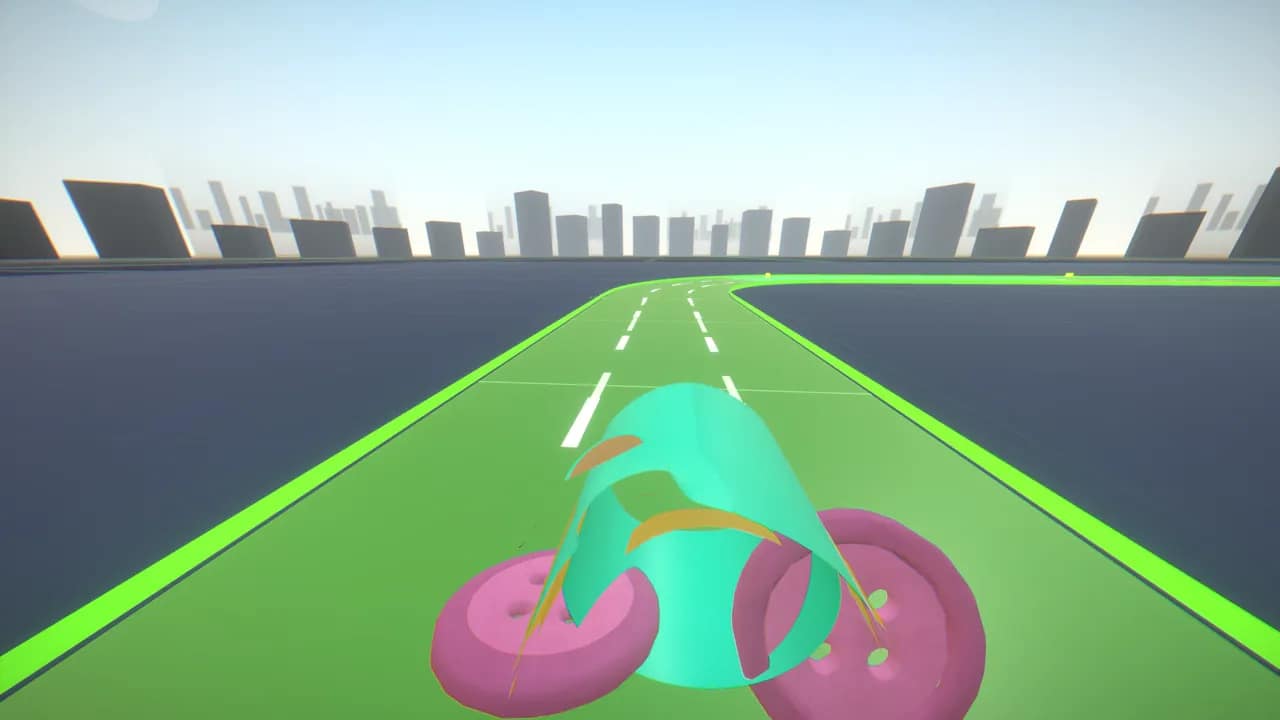 Cockpit POV — racing line through the corner