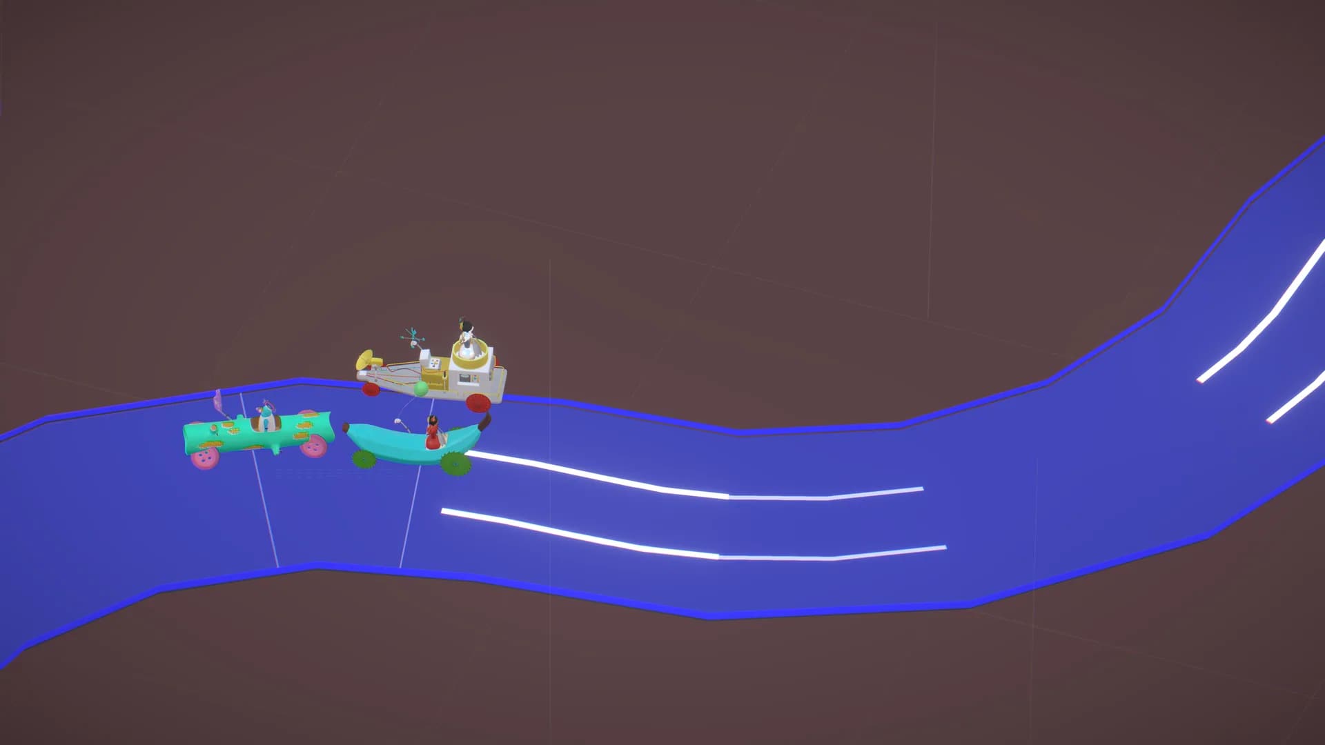 Drafting train during a Lucky Races match