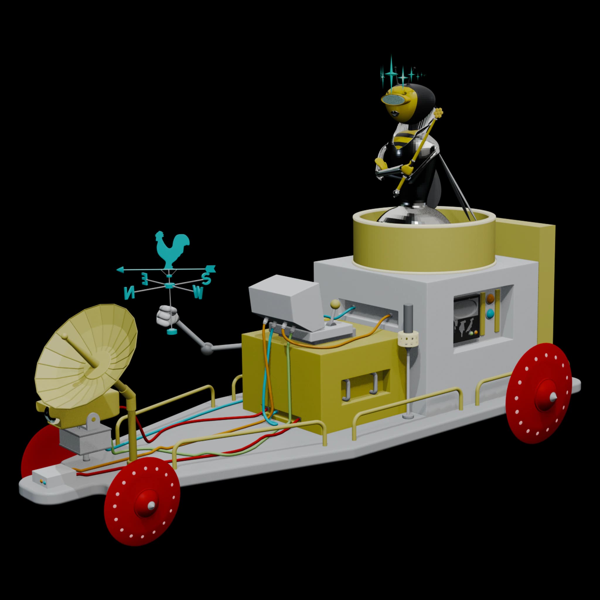 72-VLQ-10: Queen Bee in a Lunar Rover with a Stars hat