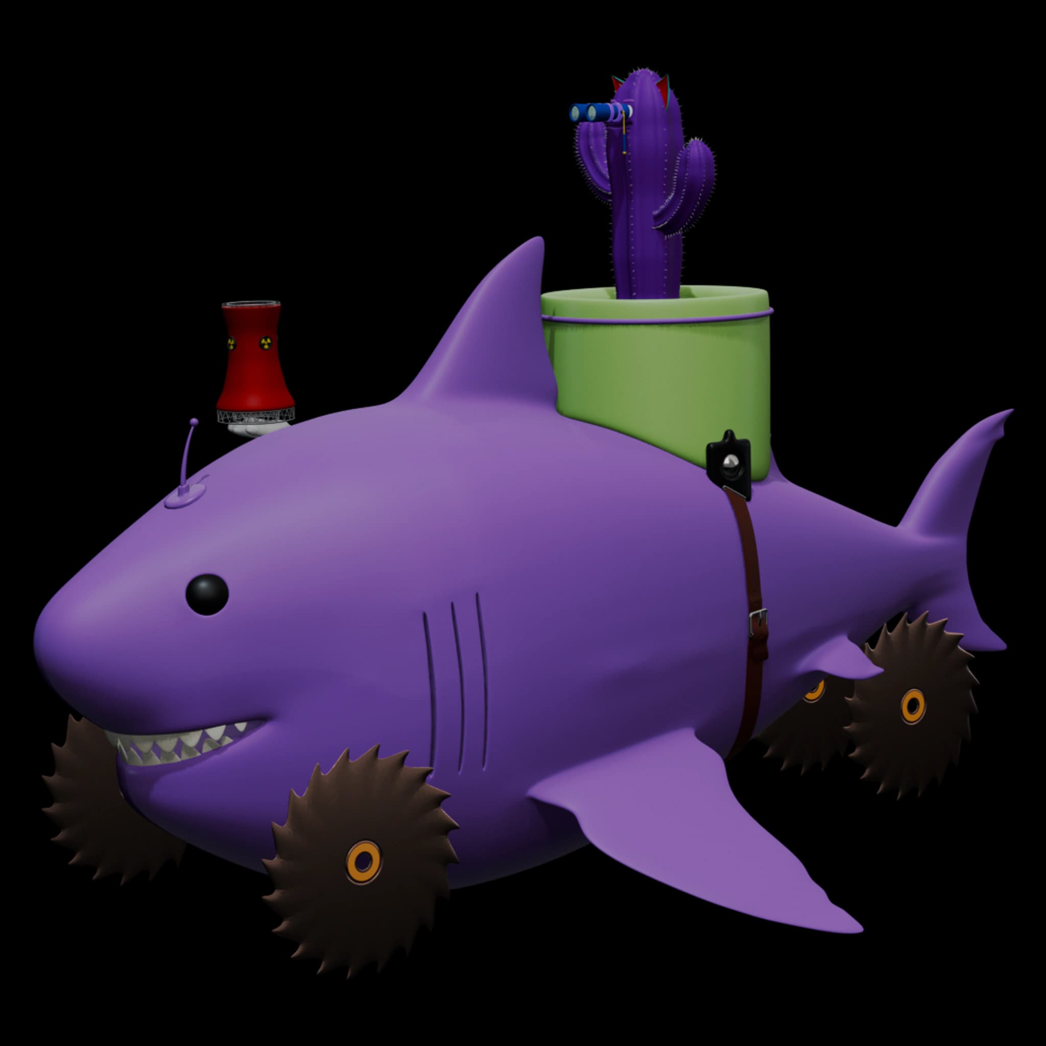 APU 9232: Cactus in a Shark with a Cat hat