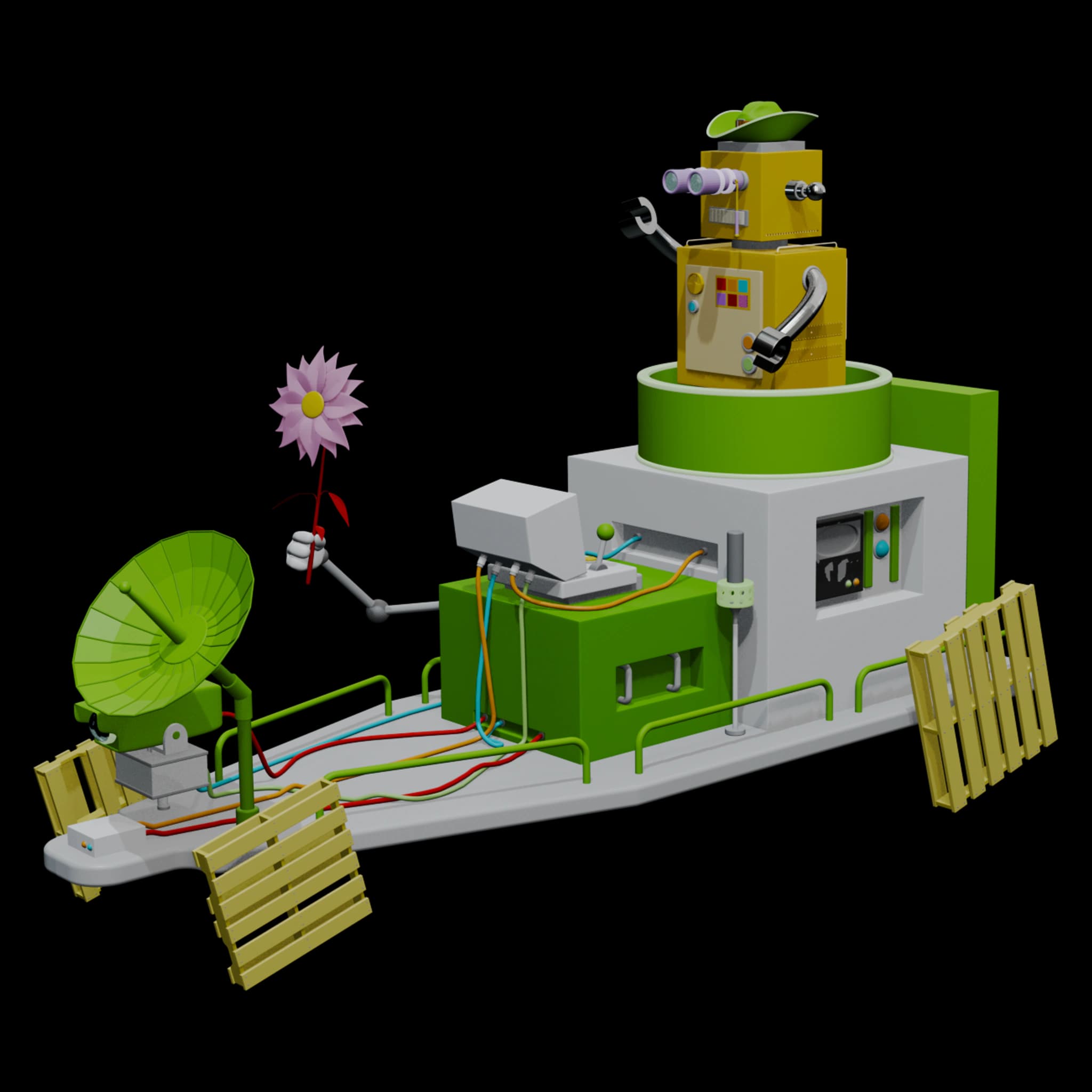 30-CTV-67: Robot in a Lunar Rover with a Tricorn hat