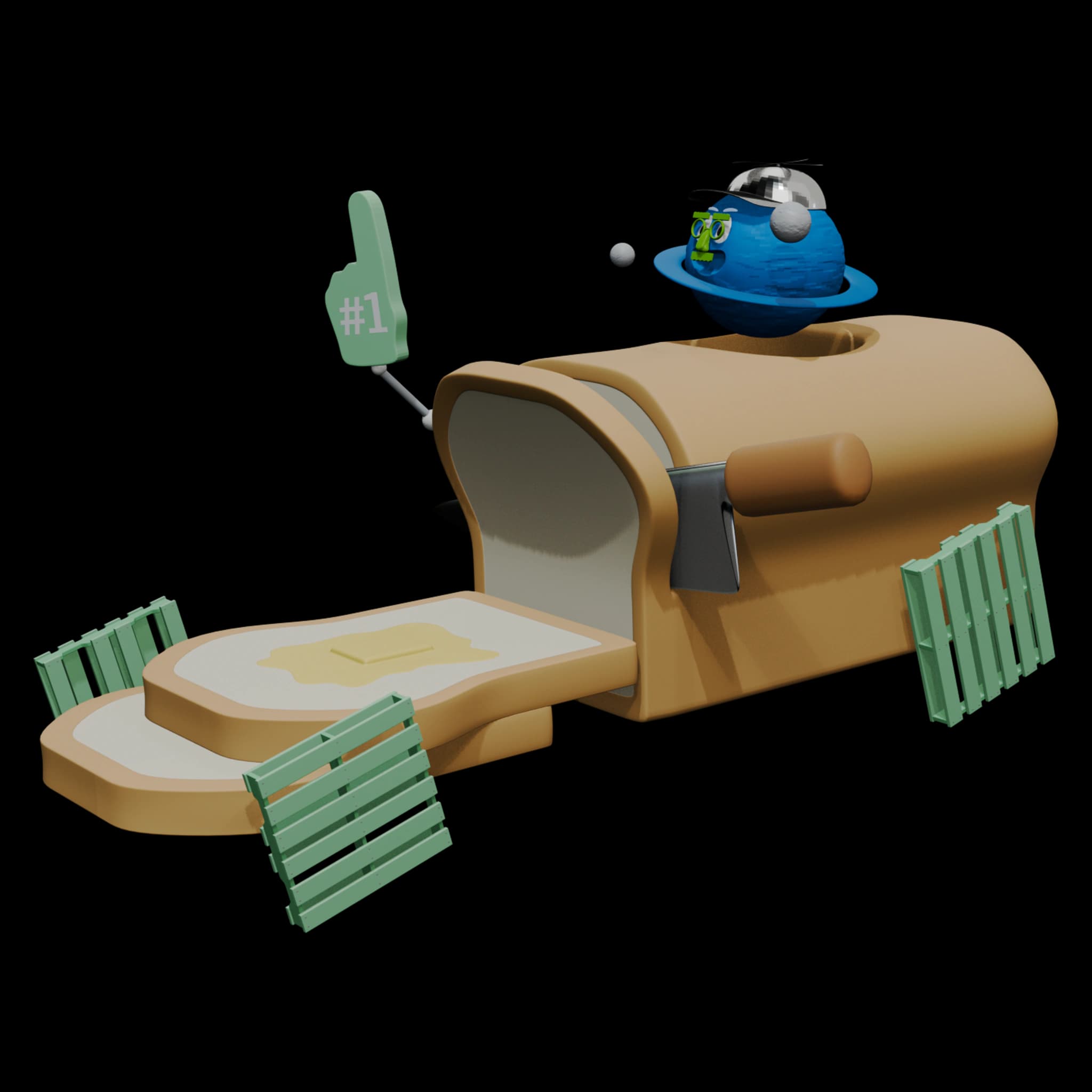 XFU 4418: Planet in a Loaf with a Propeller hat