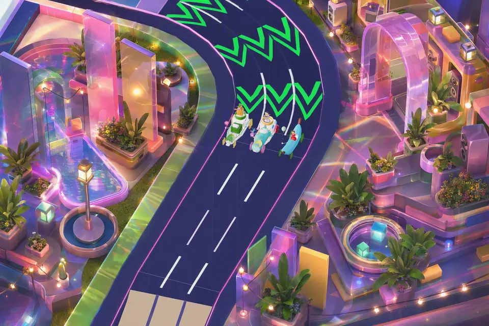 Prism Circuit gameplay with current Racerverse racers