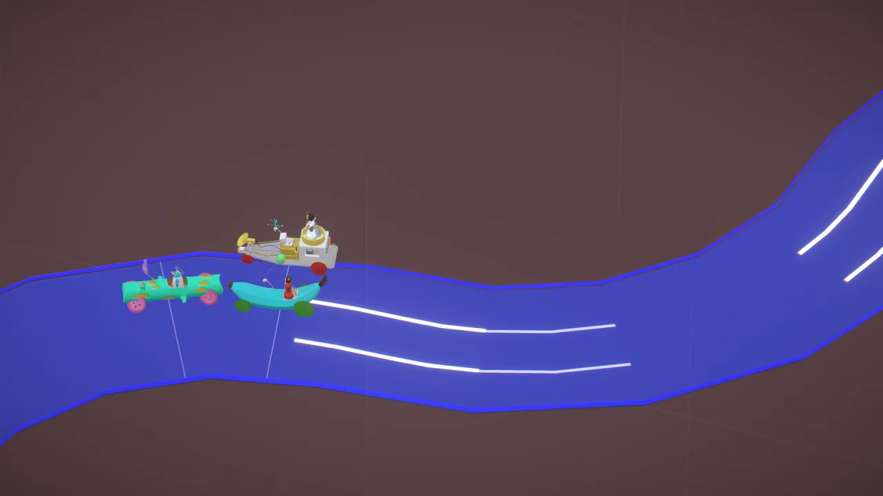 Drafting train — three locked in slipstream, one outside