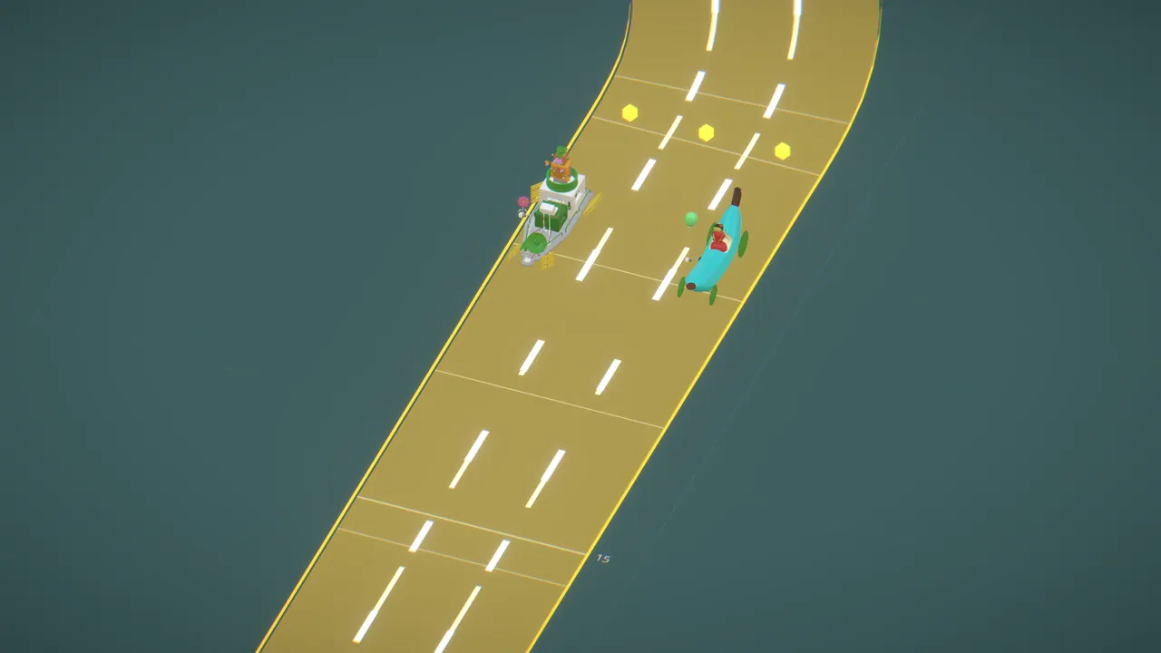 Lucky Lane breakaway — solo leader two lengths ahead
